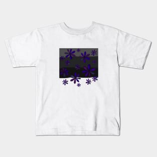 A Cascade of Gothic Daisies - Hand Drawn Design in a Lighter Shade of Dark Kids T-Shirt